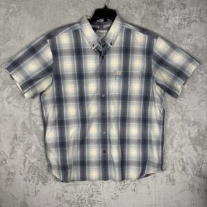 Carhartt‎ Shirt Mens Regular 2XL Plaid Distressed Grunge Workwear Streetwear